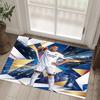 Kylian Mbappe Design Kristall Samt Teppich Gemütlich Nicht?Rutschfester Teppich mit Aufdruck für Schlafzimmer Wohnzimmer Eingang