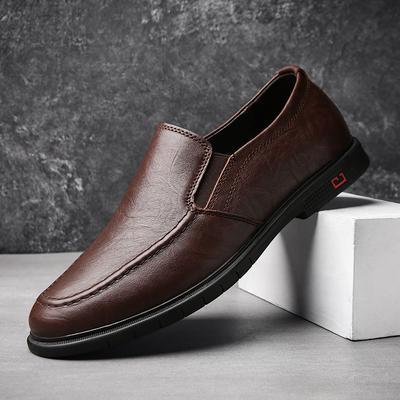 Fashion Leisure Walk Man Moccasins Casual Business Shoes Formal Genuine Leather Shoes Comfortable Men Soft-Soled Loafers Slip-On Flats