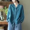 Literary Retro Cotton and Linen Hooded Jacket Ladies's Summer Loose Casual Thin Sunscreen Shirt All-match Long-sleeved Cardigan Top