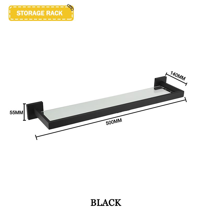 Accesorii negre pentru baie Raft pătrat din oțel inoxidabil Suport pentru prosoape Suport pentru șervețe Cârlig pentru haine Suport pentru pahare Pandantiv pentru perie de toaletă