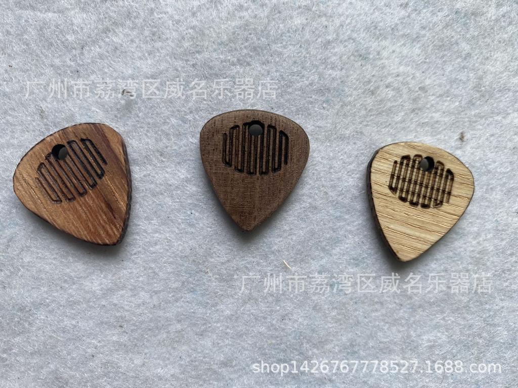 Custom Solid Wood Guitar Pick Pendant Necklace with Logo