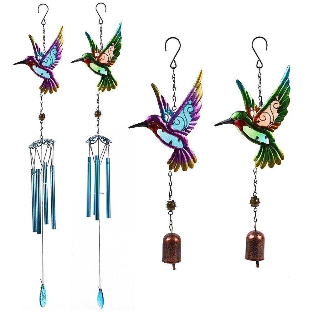 Metal Hummingbird Wind Chime Creative Hanging Decoration Blessing Bell Pendant  Gift