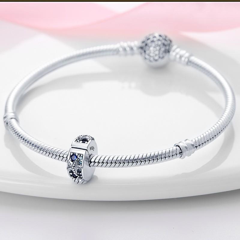 Compatible With Bangle Bracelet High Quality Fine Jewelry Inlaid Zircon Charm Bead Components Copper Metal Starfish and Sea Shell Clip Bead