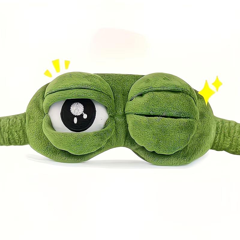 Cute Frog Eye Mask | 3D Large Eye Design | Light-Blocking Sleep Aid for Naps | Soft, Skin-Friendly, and Breathable | Essential for Travel and Home Use