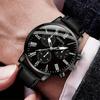 GENEVA Trendy Men's Minimalist Leather Belt Business Watch Set