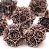 7 Pcs Copper Black Lotus Flower  Metal Dice Solid Metal Polyhedral Dice Set Suitable for Role-Playing RPG  Board Game Card Game