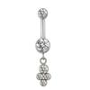 ASTM F136 Titanium PIERC Pendant Curved Navel Barbell Shiny CZ Sexy Belly Dance Earrings Bellybutton Helix Body Piercing Jewelry
