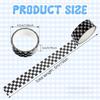 8 Rolls Plaid Washi Tapes, Black White Color Checkered Adhesive Masking Tape Classic Assorted Grid Decoration Stickers