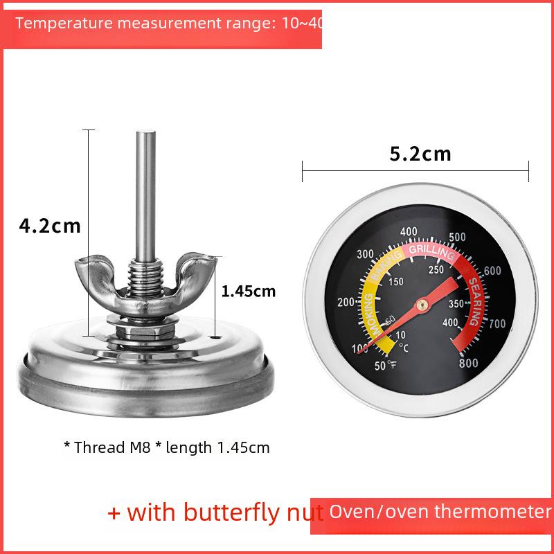 Stainless Steel High-Temp Hanging Oven Thermometer for Barbecue, Roast Duck, Goose