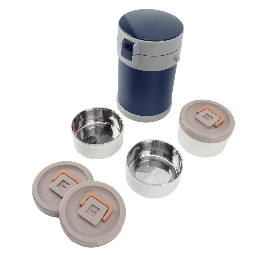 Recipient izolat pentru alimente 2L 3 nivele, sigur pentru microunde, oțel inoxidabil 304, cutie de prânz cu vid cu umăr