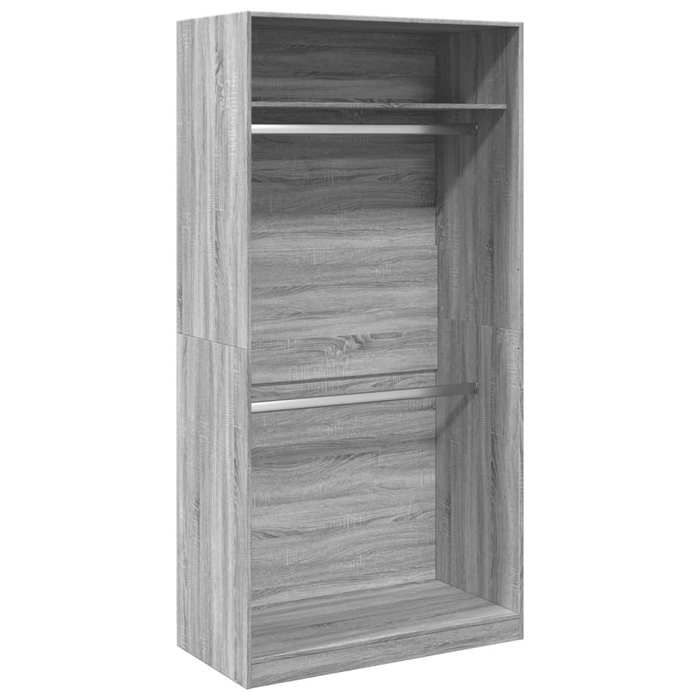 VidaXL Garde-robe sonoma gris 100x50x200 cm bois d'ingénierie, armoire de rangement, organisateur de garde-robe, armoire, 3307806