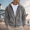 Men's American Style Double-Sided Fleece Hooded Jacket - Autumn/Winter, Zipper, Loose Fit, Casual Sweatshirt.
