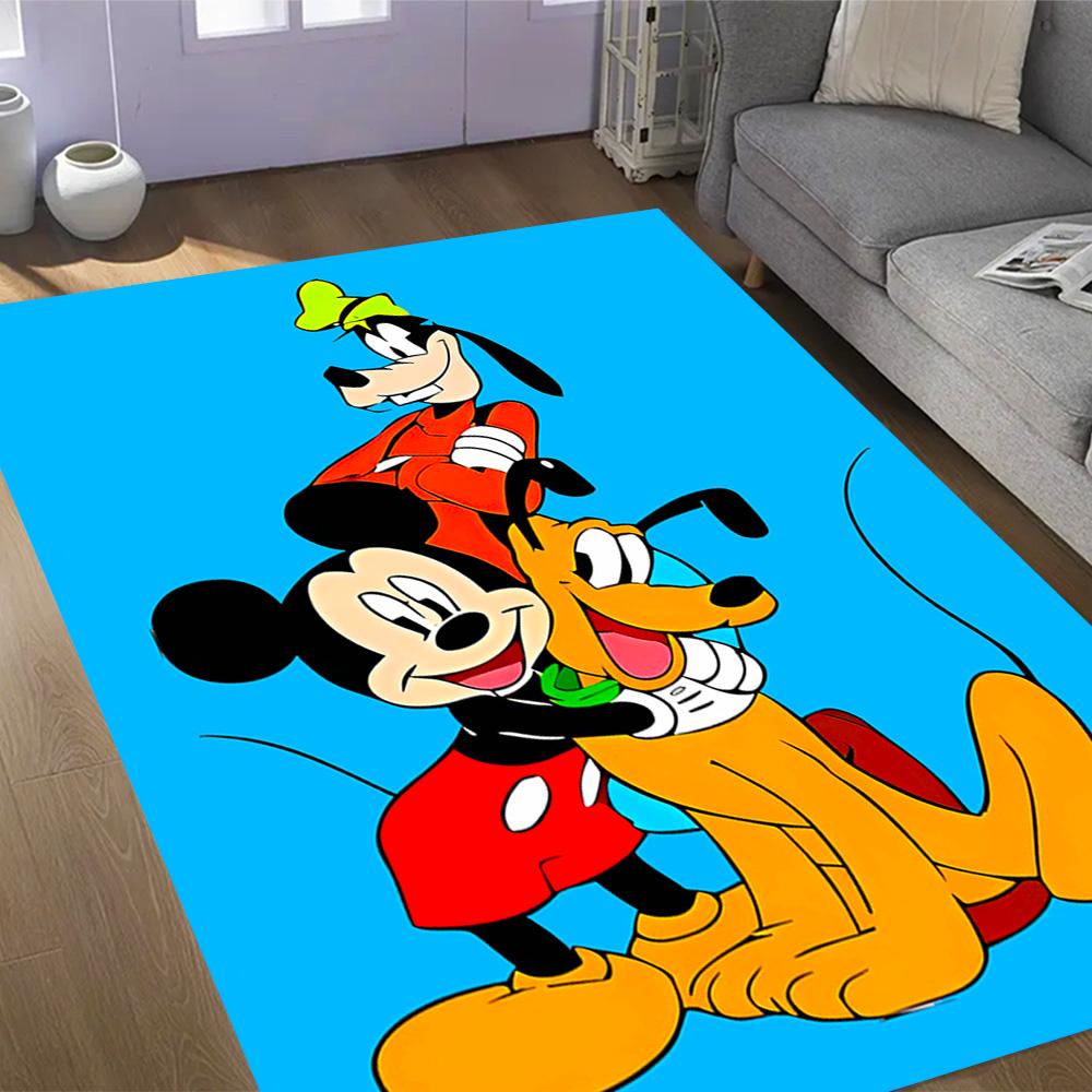Classic Disney Characters Disney Cartoon Theme Anti-Slip Rug - Polyester, Home Decor, Suitable for Bedrooms, Living Rooms, Doorways, and Studios