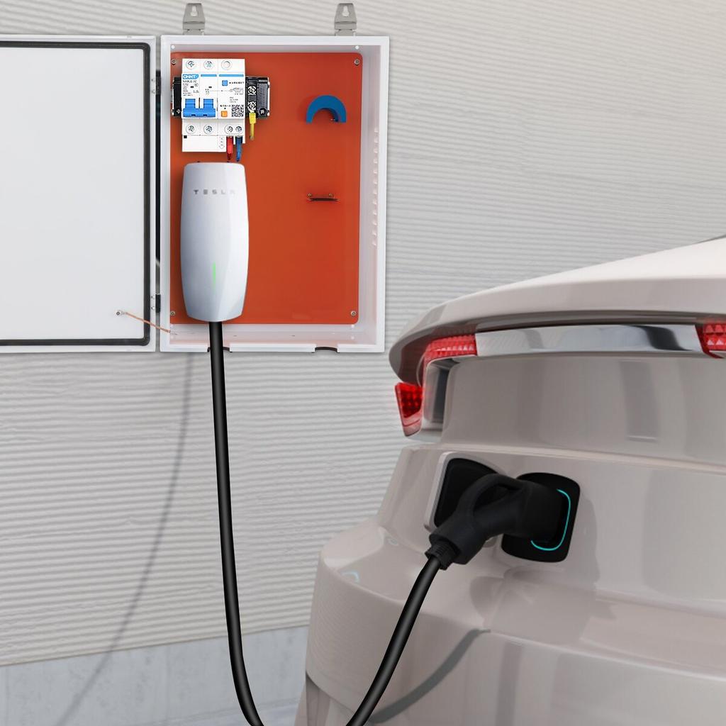 Tesla Charger Station Box, 28" x 20" x 10", Outdoor Cable Box Charging Box Cable Organizer, IP32 Waterproof Dustproof Cool Roll Steel Electrical