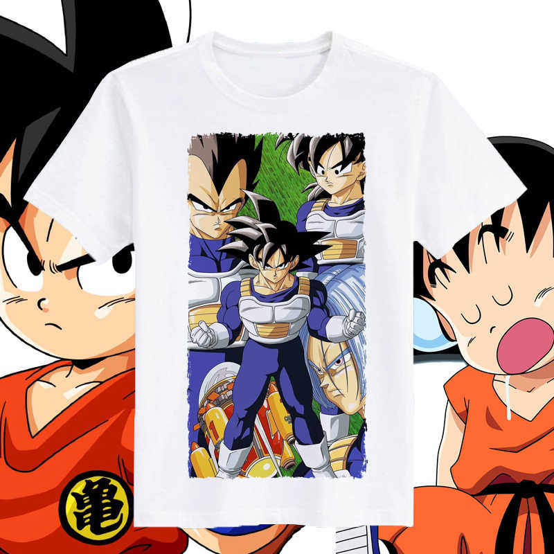 2026 Summer Dragon Ball Kid Goku Shenron Unisexs TShirt Riding Dragon 100 Cotton Oversized Breathable Casual Short Sleeve Tee
