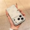 High-End Leather Heart Sticker for Apple 17 Pro Max, 16, 15, 14, 13 Corning Cases