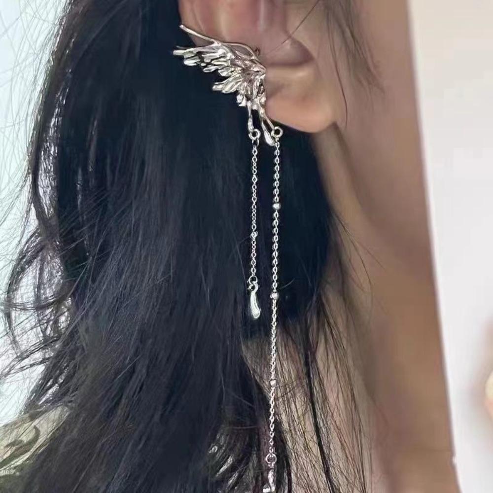 

Fashion Jewelry Y2K Ear Clips Tassel Design Tassel Ear Clips New Hanging Earrings Party Left Ear