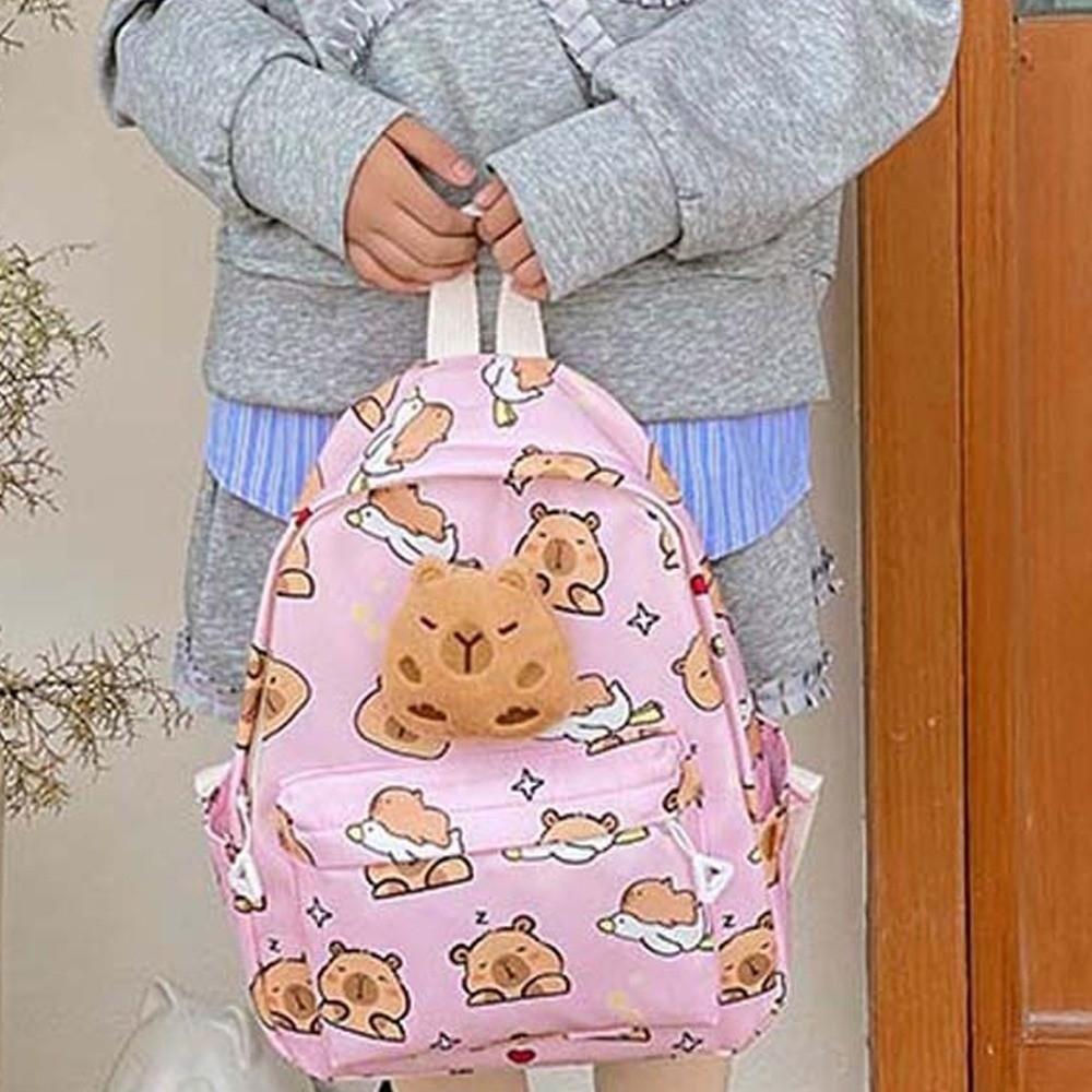 Doll Decoration Capybara Backpack Thickened Large Capacity School Bag Friends