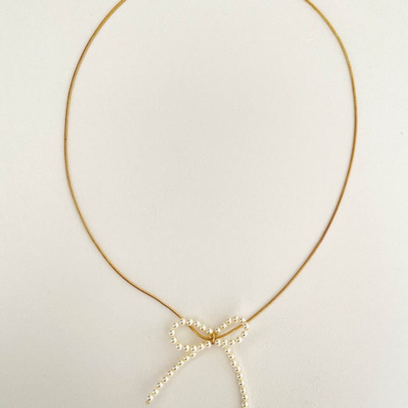 

ELYONA Tie a Bow Pearl Necklace ONE