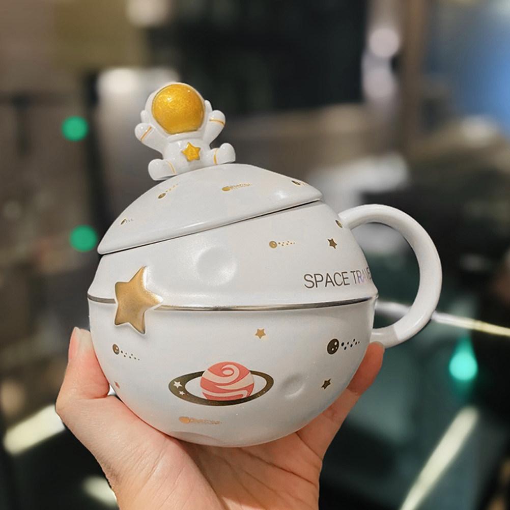 1Set Space Astronaut Mug Cartoon Ceramic Cup Practical Long Lasting Unique Gift Friends Home Decor Cartoon Ceramic Mug