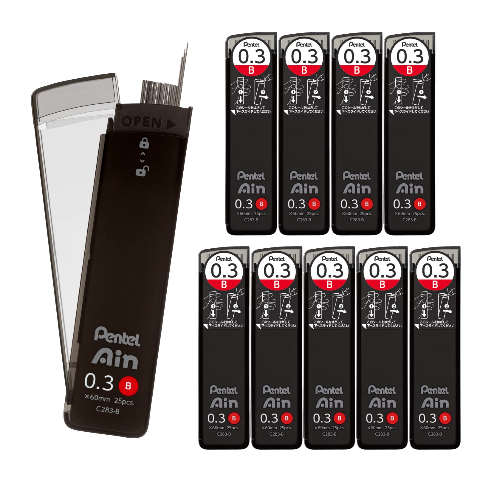 

Pentel Sharp Grid Pentel Ein B 10 шт. 0,3 мм C283-B чёрный