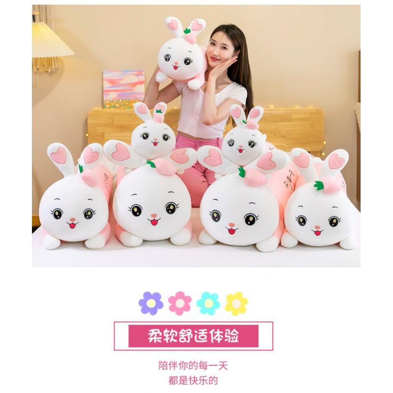 Strawberry Plush Rabbit Toy Long Body Stuffed Animal Girls Sleep Pillow Birthday Gift Soft Cuddly Companion