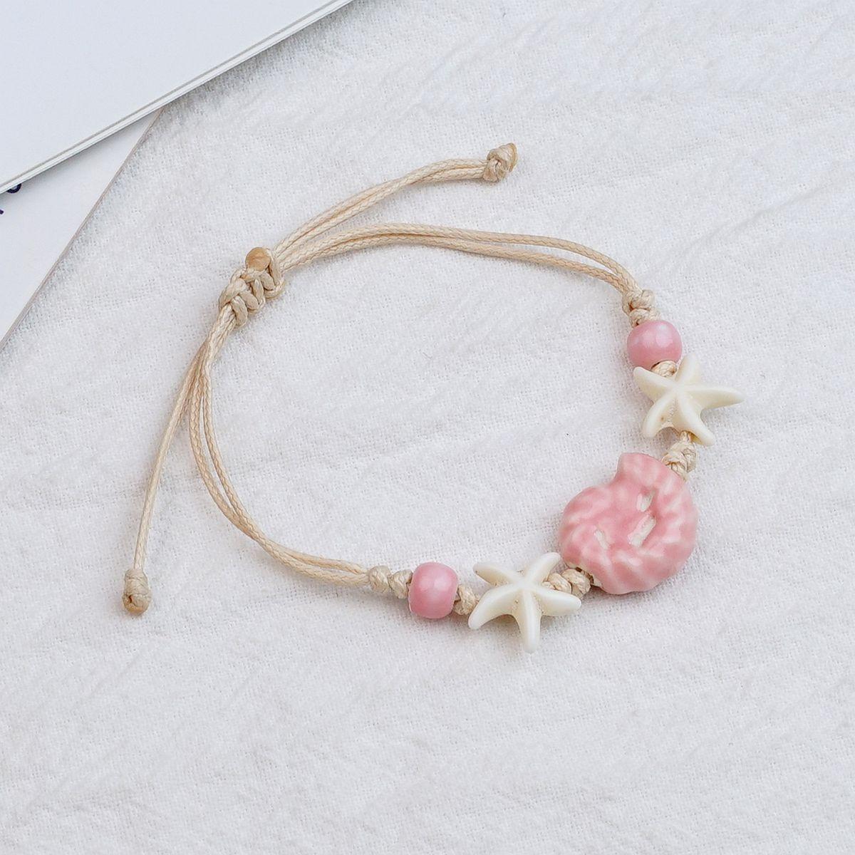 Керамический браслет ручной росписи рыбы высококачественный регулируемый веревочный браслет ювелирные изделия