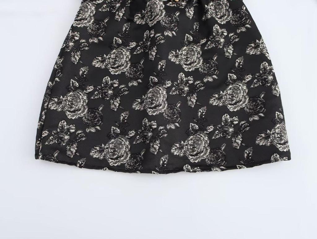 2025 Spring Women's European & American Off-the-Shoulder Jacquard Dress