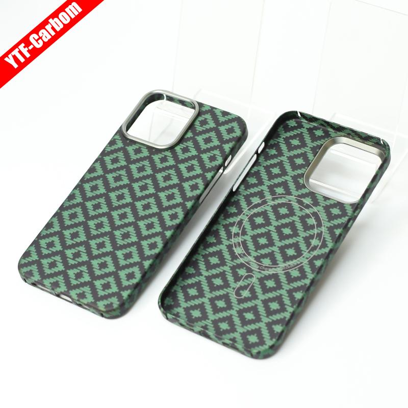 YTF-Carbon for iPhone16Promax Carbon Fiber Mobile Phone Case Aramid Fiber Magnetic 16Pro Protective Case Business 16plus
