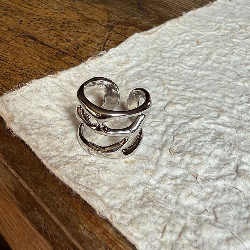 

Stainless Steel Lava Rings for Women Men Gold Color Hollow Wide Ring Female Male Wedding Party Finger geometry Jewelry Gift New