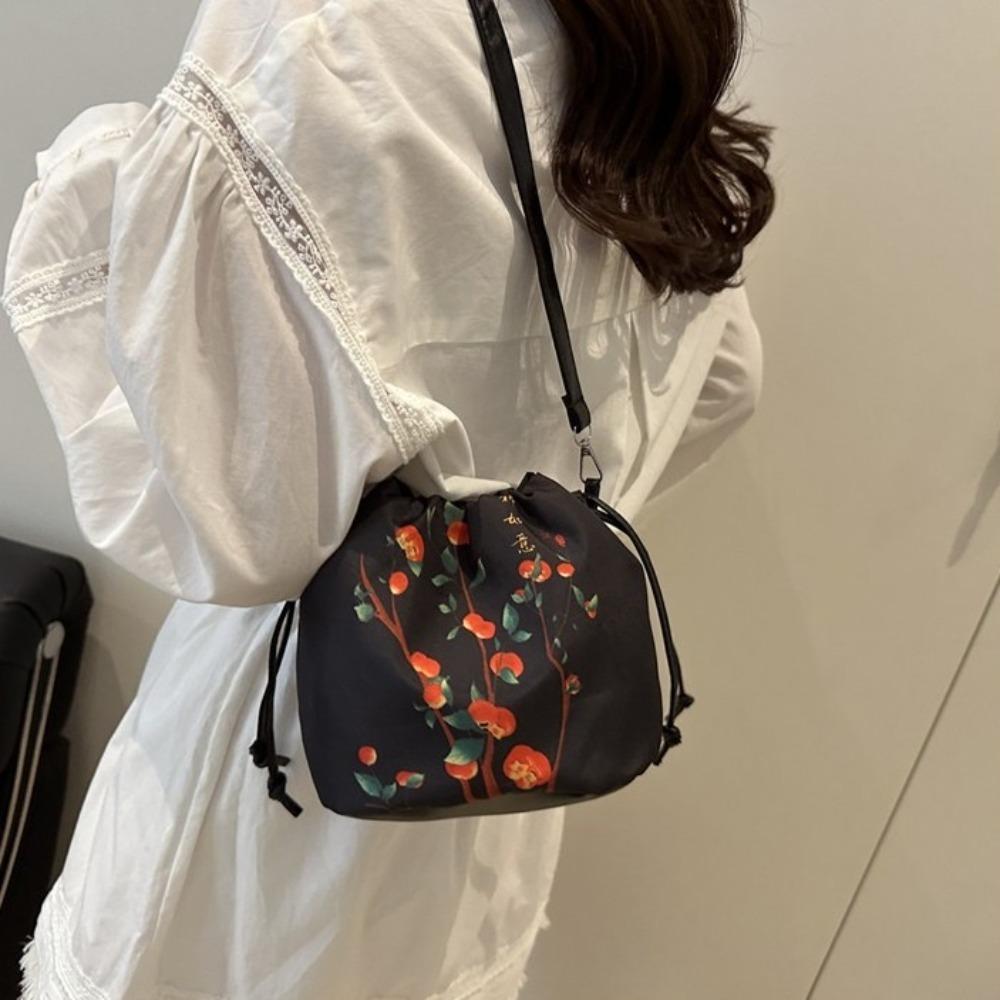 Cloth Flower Handbags Sanitary Napkin Bag Hanfu Drawstrings Bag Ethnic Style Crossbody Bag  Party