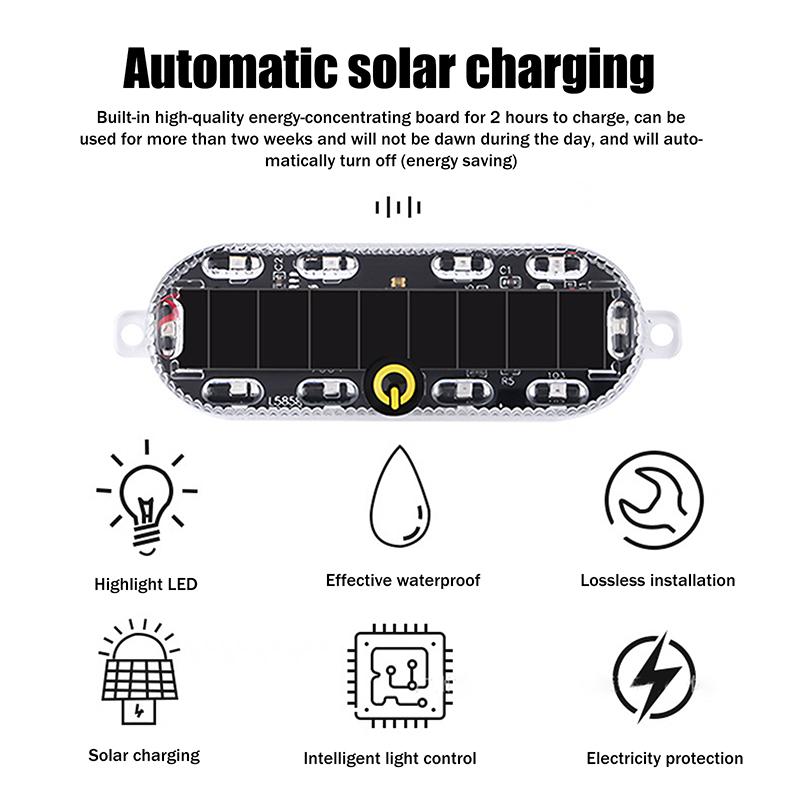 Solar Power Mortorcycle Led Warning Light Car Night Ride Tail Light Anti-Rear Strobe Light For Motorcycle Electric Bicycle