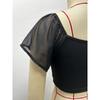 Summer Temperament Short-sleeved Chiffon Low-cut Sexy Drawstring Tie Slim Bottoming Shirt