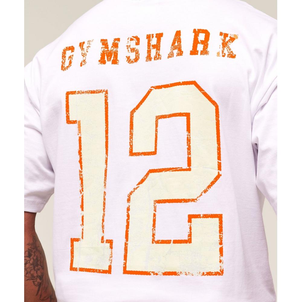 Gymshark Campus T shirT whiTe A4b2j Wb57