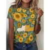 Cartoon Ladies T-Shirt Pattern Print Summer Casual Short Sleeve Top Outdoor Fashion