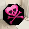 1pc Skull Heart Automatic Folding Umbrella 8 Rib Iron Frame, Compact Portable Umbrella Suitable for Travel, Daily Use, Birthday, Women & Men Gift 030