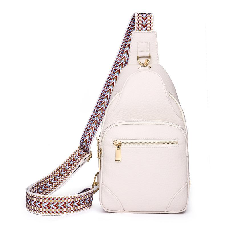 

Жіноча нагрудна сумка ПУ Сумка через плече Вихідна сумка через плече Сумка для мобільного телефону білий