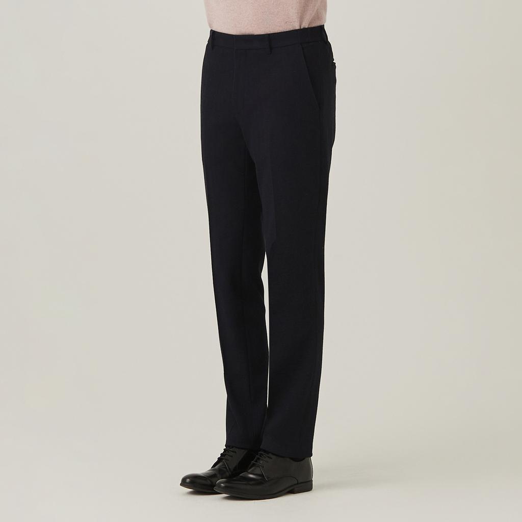 FERRAROMILANO Wool-Like Herringbone Slacks Navy (Am0Esl40249)