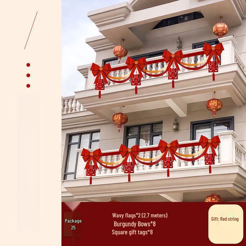 Outdoor Balcony Wedding Flower Decoration for Railings