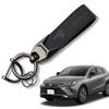 Genuine Leather Car Key Holder for Harrier 80 60 30 Key Key Car Soft To the Black [MiJuduo] Series, Series, Series, Ring, Chain, Logo, Anti-Rust,