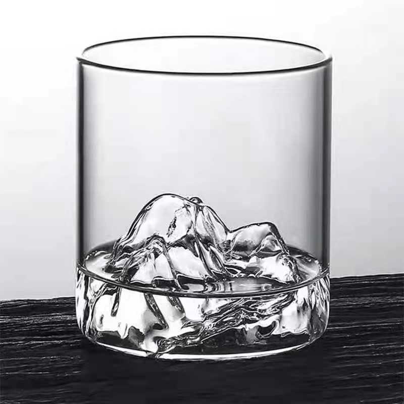 High Borosilicate Transparent Mountain Viewing Glass Tibetan Mountain Glass Whiskey Glass Home Creative Bar Cup