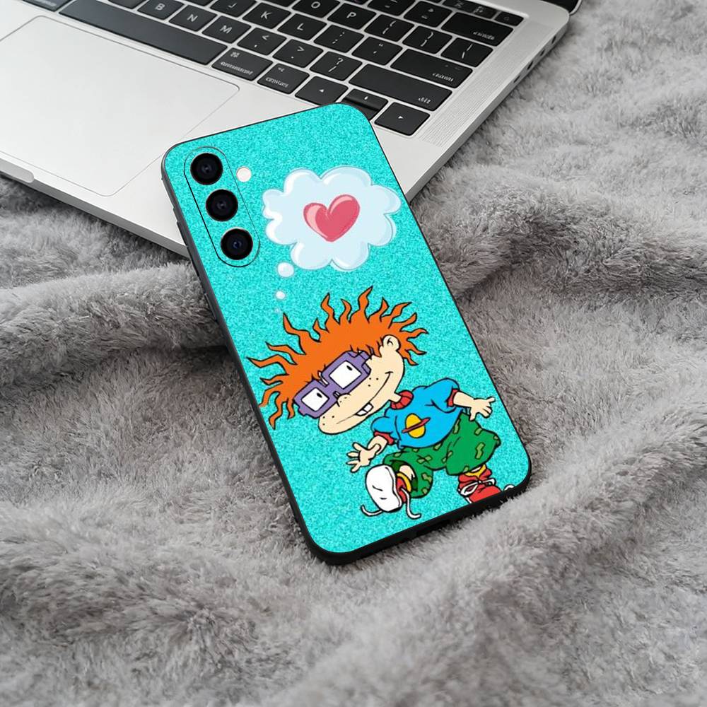 Classic Cartoon Characters-R-Rugrats Soft Silicone phone Case for Samsung Galaxy A73/A71/A72/A70/A53/A52/A51 - Black