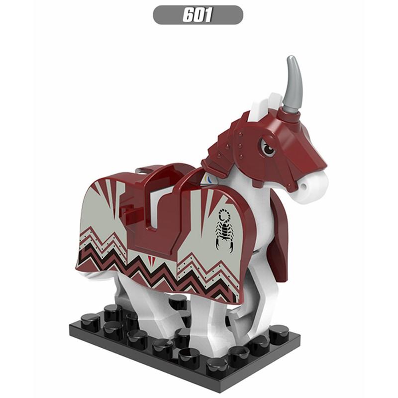X0158 Medieval Roman Knight War Horse Compatible Military Building Blocks Minifigures Accessories Kids Toys