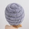 Russia Winter Real Fur Hat Women Knitted Real Rex Rabbit Fur Bomber Hats Lady Natural Warm Genuine Rex Rabbit Fur Cap