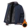 Men's Winter Warm Jackets With Fleece Lined Casual Lightweight Windproof Coat With Pockets Stand Collar Work Jacket for Men Thick Thermal Cargo Jacket