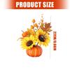 Seasonal Room Piece Faux Gourd Base with Harvest Leaf Branch for Meal Table, Shelf, Entry Place, and Home Display