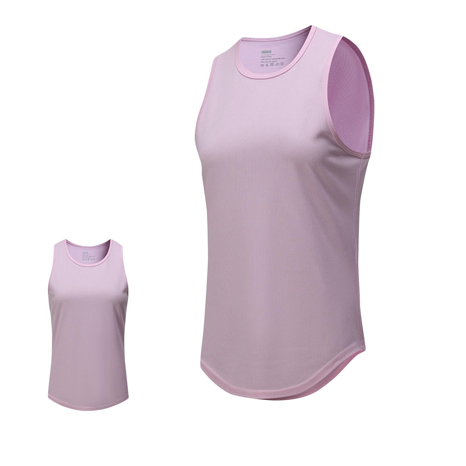 

Женская повседневная однотонная спортивная быстросохнущая одежда для фитнеса короткий жилет для фитнеса M розовый