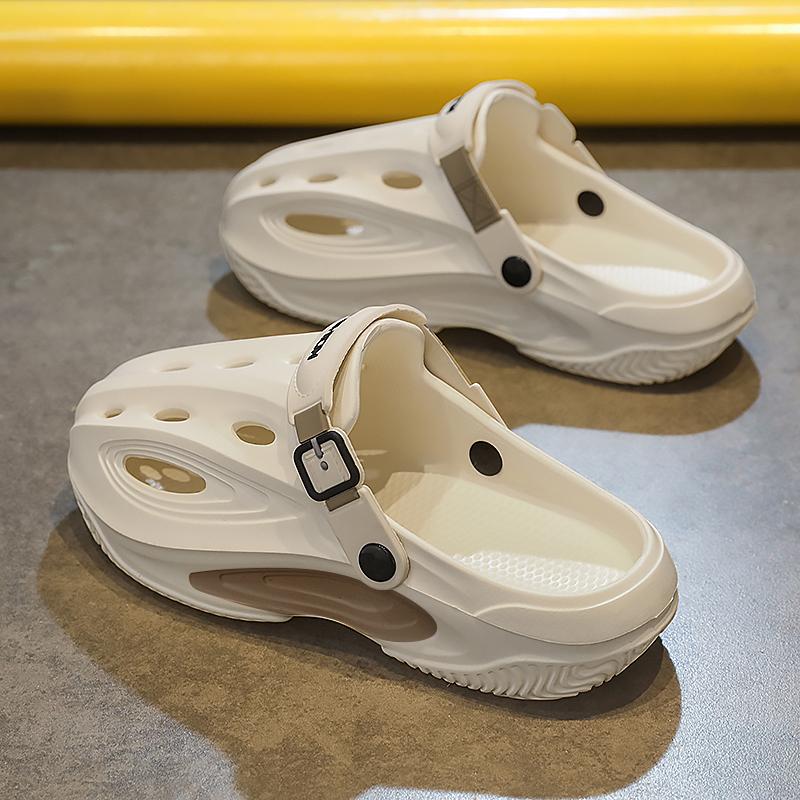 Men'S Summer Outer Wear Non-Slip Anti-Odor Toe-Cap Slippers Outdoor Sports Beach Sandals