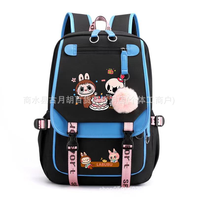 School Bag Printed Backpack USB Port Anime Cartoon Student Large Capacity Canvas Bag