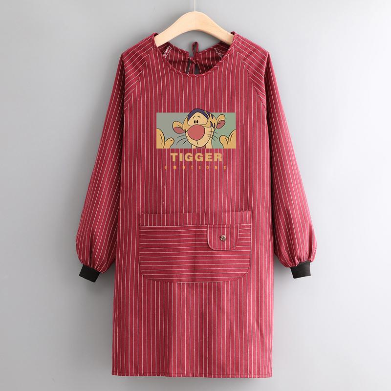 2023 Women's Cute Long Sleeve Kitchen Apron – Breathable, Stain & Wear Resistant Cooking Smock